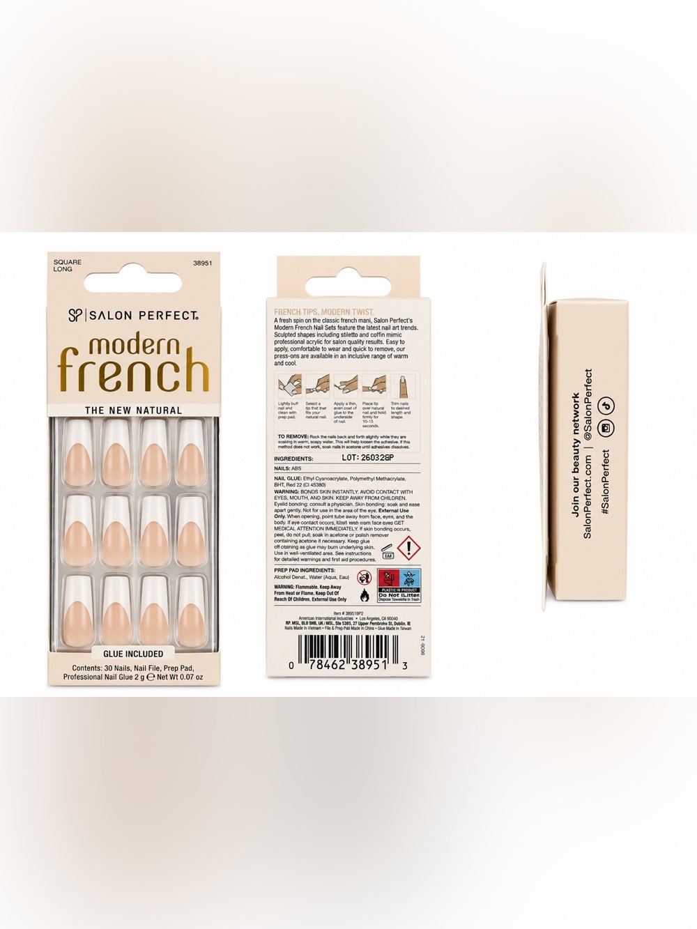 Salon Perfect Modern French Nude Press-On Nails